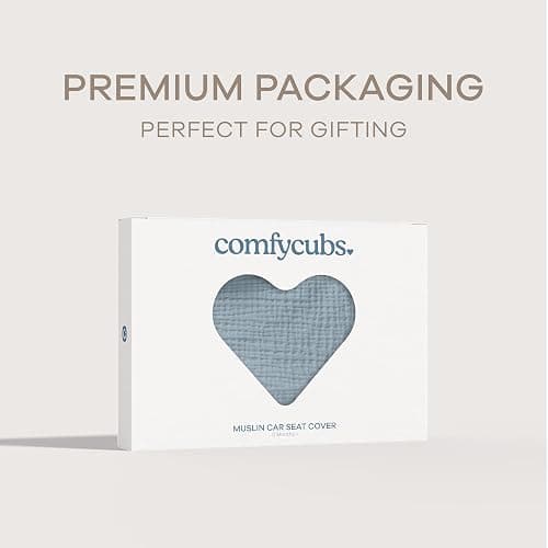 Comfy Cubs Baby Car Seat Cover - Soft Bamboo Rayon and Muslin Cotton Blend - Lightweight, Breathable Canopy for Comfort and Sun Protection - Large Size Nursing Cover - Pacific Blue - Pacific Blue thumbnail 6