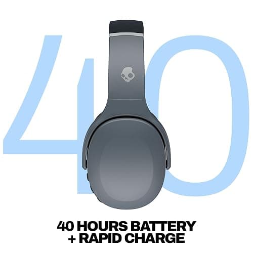 Skullcandy Crusher Evo Wireless Bluetooth Headphones with Extra USB-C Charging Cable, Multi-Sensory Bass, Noise Isolating Over-Ear Fit, 40 Hours Battery, Microphone for iPhone Android - Chill Grey thumbnail 4