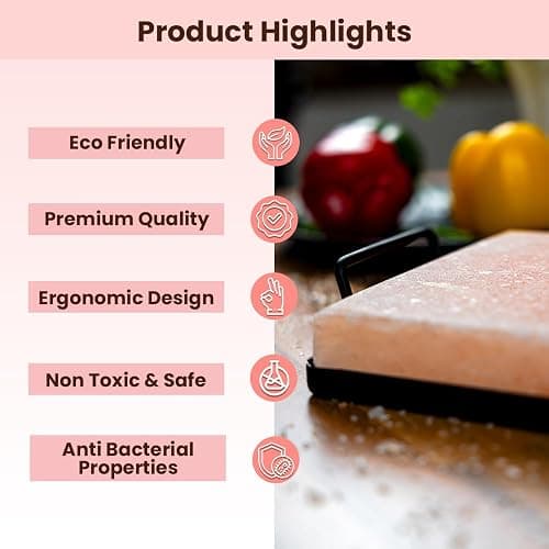 POHS Himalayan Salt Block For Grilling, Searing, Cooking, BBQ, Himalayan Salt Slab with Premium Quality Metal Holder 12x8x1.5 Inches thumbnail 4