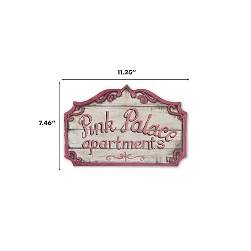 Coraline Pink Palace Apartments Decorative Wood Wall Decor - Vintage Coraline Sign for Home thumbnail 2