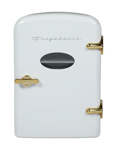 Frigidaire Retro Mini Personal Fridge Cooler, Holds up to 9 Cans, Portable for Car, Office, Bedroom, Dorm Room, or Cabin, Includes 110V AC and 12V DC cords - White Gold (Special Edition Color) thumbnail 3
