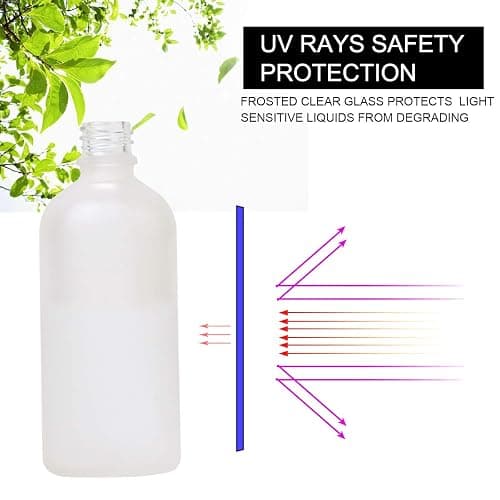 Glass Spray Bottle 3.4oz, Empty Frosted Perfume Atomizer, Fine Mist Spray,Gold Sprayer (2 PACK) thumbnail 5
