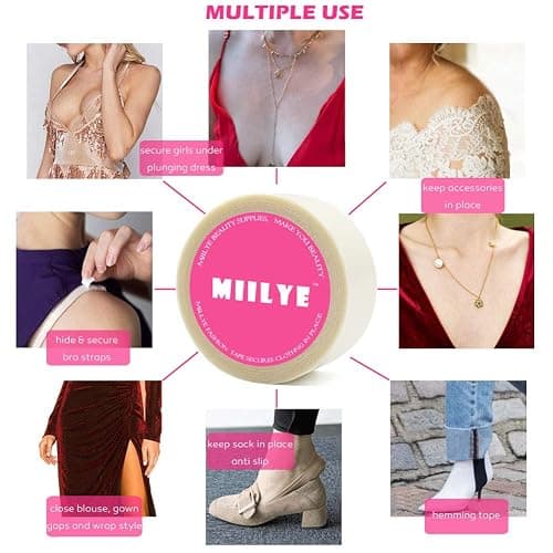 Double Sided Skin Tape, Body and Clothing Friendly Self-Adhesive Tape to Keep Fashion Dress/Fabric in Place, 1 in x 29 ft thumbnail 4