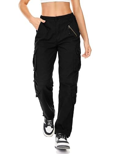 Jawtut Womens Cargo Pants Army Combat Work Pants with 8 Pockets Casual Cotton Ripstop Construction Pants - Image 1