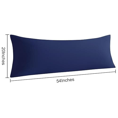 NTBAY Body Pillow Cases Set of 2, 2 Pack Brushed Microfiber 20x54 Pillow Cases, Soft, Wrinkle, Fade, Stain Resistant Navy Blue Pillow Cases with Envelope Closure, 20x54 Inches, Navy Blue thumbnail 3