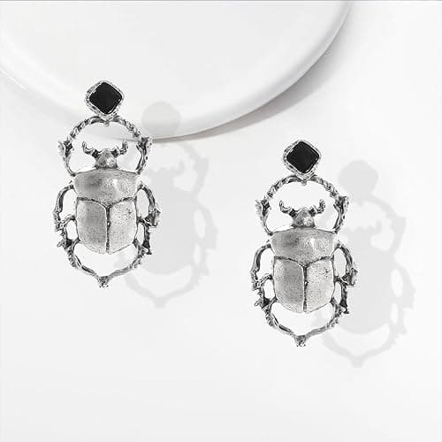 DEYOUM Vintage Insect Beetle Earrings for Women Trendy 14 Gold Silver Plated Cute Insect Beetle Crystal Insect Beetle Dangle Drop Earrings Statement Vacation Summer Jewelry thumbnail 6