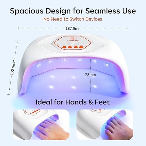modelones UV LED Nail Lamp, Light for Gel Nails Nail Dryer Gel Polish Fast Curing with 4 Timer Smart Sensor Nail Art Tools Manicure Kit Starter Friendly Gifts for Women Girls thumbnail 8