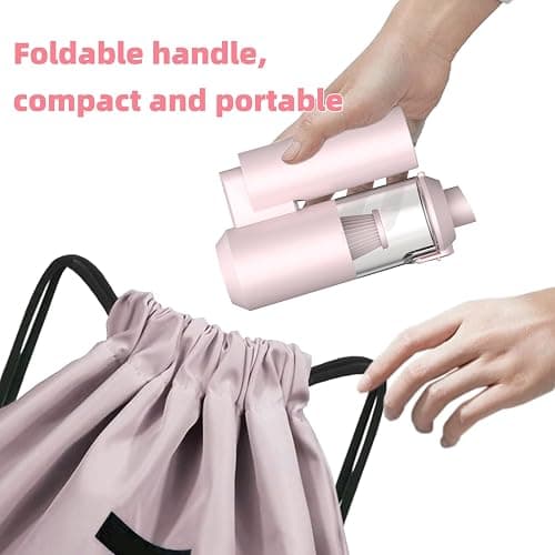 YancioGZ Mini aspirapolvere senza fili Aspirapolvere pieghevole ad alte prestazioni Aspirapolvere portatile 2 in 1 per auto e casa (rosa) thumbnail 8