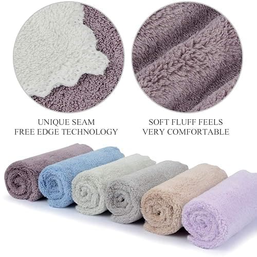 SUNLAND 12 Pack Microfiber Face Makeup Removing Cloths Reusable Facial Cleansing Towel Ultra Soft Washcloth Face Towels For All Skin Types Multicolor 12inchx 12inch thumbnail 7
