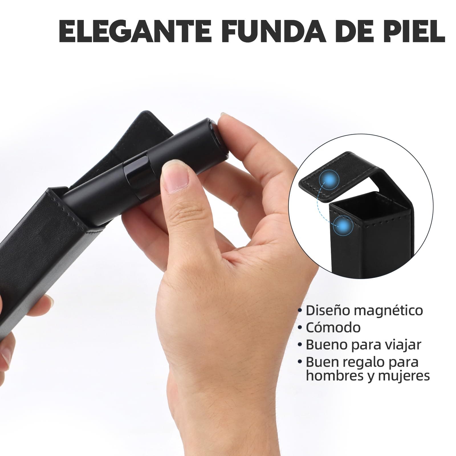 Atomizador para Perfume Rellenable Portátil, Diseño Rotativo, Botella Spray Dispensador 8ML, 2 Piezas Dispensador de Perfume Viajar y Salir, para Mujer y Hombre, con Funda y Adaptador, 2 PCS Negro thumbnail 8