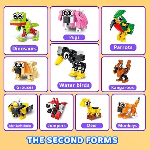 HOGOKIDS 60 Kinds Party Favors for Kids, 20 Pack 3-in-1 Animals Building Block Toy Sets for Goodie Bags Stocking Stuffer Classroom Prizes Birthday Christmas Easter Gifts for Boys Girls Ages 6-12+ thumbnail 8