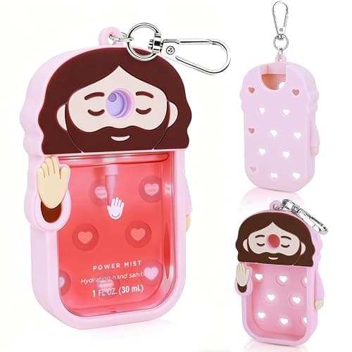 SBZYHYCJ Silicone Case Compatible with Touchland Hand Sanitizer Spray, Touchland Keychain, Protective for Power & Glow Mist 1 FL Oz/30ML, Hand Sanitizer Spray Accessory for Father's Day(Pink) - Image 1
