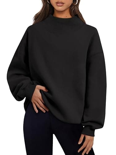 Trendy Queen Womens Oversized Sweatshirts Turtleneck Pullover Long Sleeve Hoodies Tops Fall Fashion Outfits 2025 Clothes - Image 1