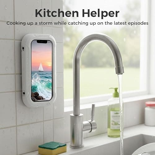 Waterproof Play Phone Holders, 2026 New Shower Phone Holder Waterproof, Adjustable Bathroom Phone Case for Home Bathroom, Rotatable Phone Stand Water Proof Phone Mount for Smartphone Users (Pink) thumbnail 8