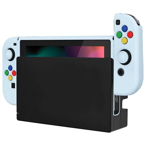 playvital ZealProtect Soft Protective Case for Nintendo Switch, Flexible Joycon Cover Slim Cover for Nintendo Switch with Screen Protector & Thumb Grips & Direction Button Caps - Sky Blue thumbnail 6