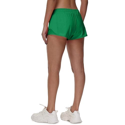 MCEDAR Women's Running Shorts Low Waisted 2.5"，Lightweight Active Workout Quick Dry Gym Athletic Sports Shorts Zip Pocket thumbnail 2