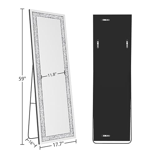 JACUKO Floor Mirror Full Length 18×59 Inch, Full Body Mirror with Frame, Wall Mirrors for Wall Full Length Mirror with Stand, Standing Mirrors for Dressing Bedroom Living Room Home Decor thumbnail 2