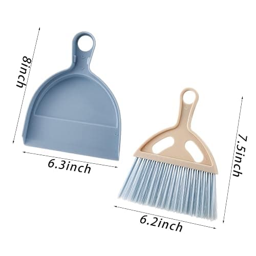 SOUJOY 6 Pack Small Dustpan and Brush Set, Whisk Broom and Dust Pan with Handle, Nesting Tiny Cleaning Broom, Mini Hand Broom and Dustpan Set for Table, Desk, Keyboard, Cars and Pet Nest thumbnail 2