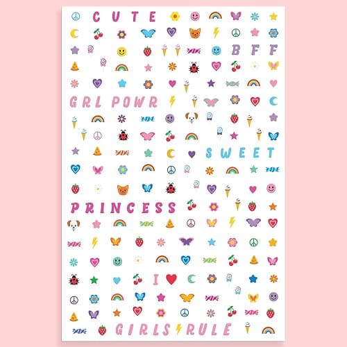 xo, Fetti Kids Nail Stickers - 816 Decals | Birthday Girl Party Favors, DIY Home Activity, Gift, Cute Nail Transfer, Groovy, Princess, Girl Power, Easter Basket thumbnail 5