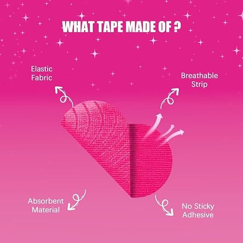 Mouth Tape for Sleeping Women 30 Count Pink Strip Tapes, Gentle thumbnail 4