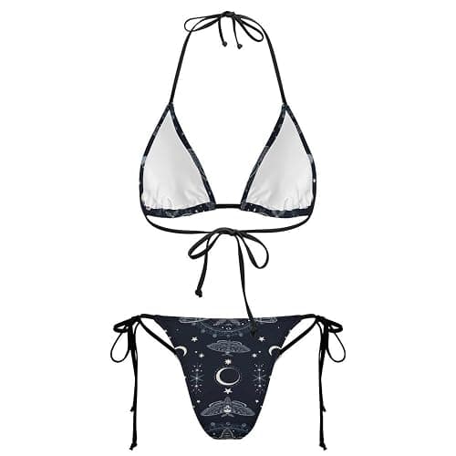 Aiyoolee Minimalist Cheeky Bikini, Brazilian Triangle Top Tie Side Bottom Bathing Suit for Women thumbnail 5