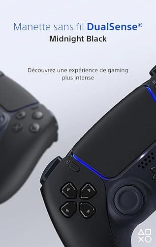 Sony, Manette PlayStation 5 officielle DualSense, Sans fil, Batterie rechargeable, Bluetooth, Compatible avec PS5 et PC, Couleur : Midnight Black thumbnail 2
