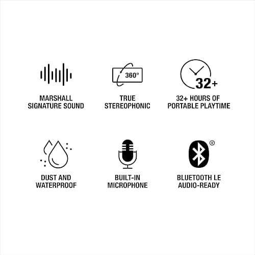 Marshall Emberton III Portable Bluetooth Speakers, Wireless, IP67 Rating Dust & Water Resistant, 32+ Hours Playtime, Quick Charge - Black & Brass thumbnail 12