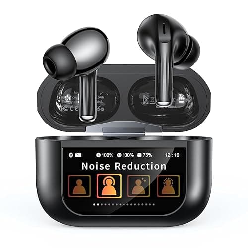 Szwdo Wireless Earbuds, ENC Noise Cancelling Ear Buds with Smart Touchscreen Case, 48H Playtime for Sports & Working, Bass Stereo Sound, Bluetooth 5.4 Headphones for iPhone 17/16/15/14/13/Android - Image 1