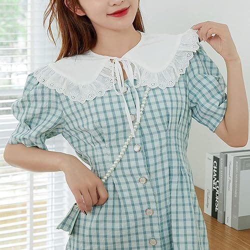 YEKEYI Detachable False Collar Embroidery Neck Ruff Mini Cape Dickey Collar for Women Girls thumbnail 3
