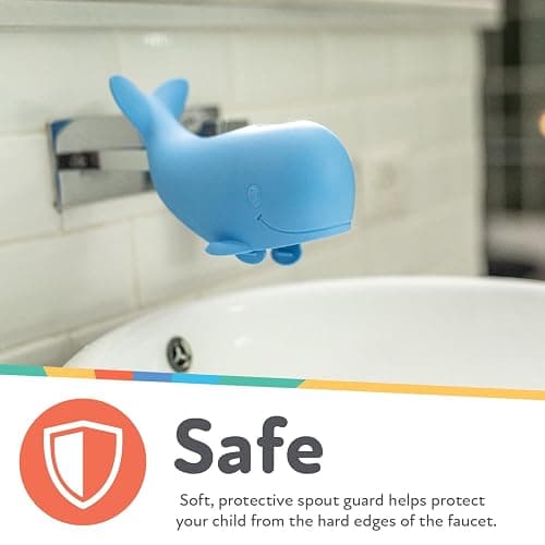 Nuby Bathtub Safety Spout Guard - Compatible with Most Standard Faucets - Bath Toys - Whale thumbnail 4