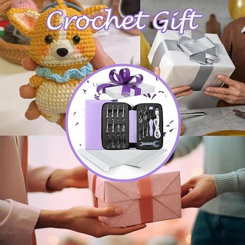 Lewhoo 17 Sizes Lighted Crochet Hooks Set 2.5mm~14.0mm, Metal Crochet Hook with Interchangeable Crochet Head thumbnail 8