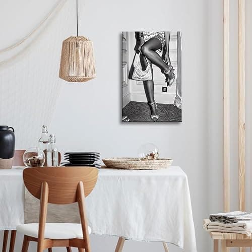 High Fashion Poster Trendy Black and White Wall Art Retro Girl Room Decor Luxury Feminist Canvas Prints Beautiful Chic Woman Picture for College Dorm Apartment Batchroom Bedroom Decor 12x16in Unframed thumbnail 4