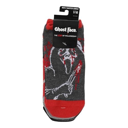 Bioworld Ghostface Character Art Women's 5-Pair Ankle Socks thumbnail 7