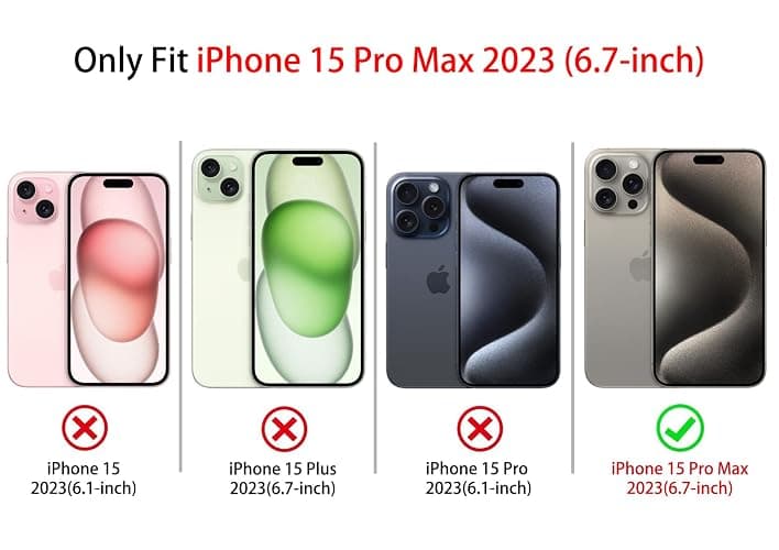 NITITOP Compatible with iPhone 15 Pro Max Case Cute Simple Wave Design Stylish Wavy Curly Frame with Wrist Adjustable Hand Strap Kickstand Grip Holder Soft Silicone Protective Cover - Wine Red thumbnail 6