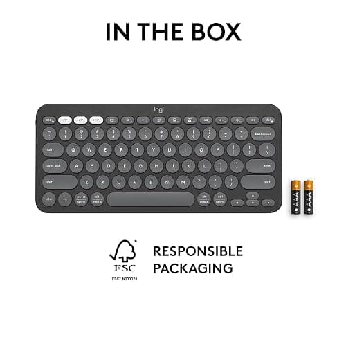Logitech Pebble Keys 2 K380s, Multi-Device Bluetooth Wireless Keyboard with Customizable Shortcuts, Slim and Portable, Easy-Switch for Windows, macOS, iPadOS, Android, Chrome OS - Tonal Graphite thumbnail 10