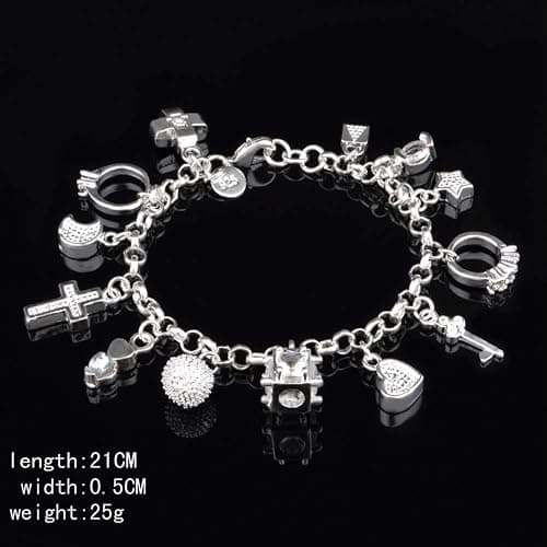 🟢silver charm bracelet  thumbnail 3