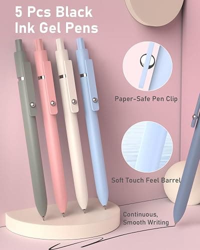 Four Candies 39 PCS Aesthetic School Supplies with Cute Pen Case, 12 Pastel Highlighters, 5 Black Ink Gel Pens, 6 Mechanical Pencils Set 0.5 & 0.7mm for Students Stationary College Essentials (Blue) thumbnail 3