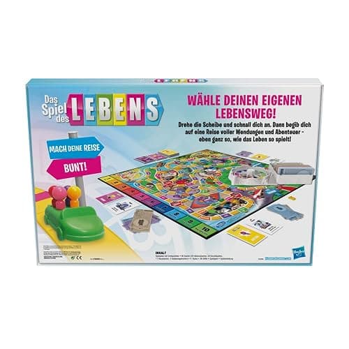Hasbro Das Spiel des Lebens, Brettspiel für die ganze Familie für 2 – 4 Spieler, für Kinder ab 8 Jahren, enthält Bunte Stifte thumbnail 5