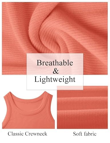 GKBK Womens Tank Tops High Neck Sleeveless Ribbed Tank Casual Basic Thick Strap Slim Fitted Racerback Shirts thumbnail 6