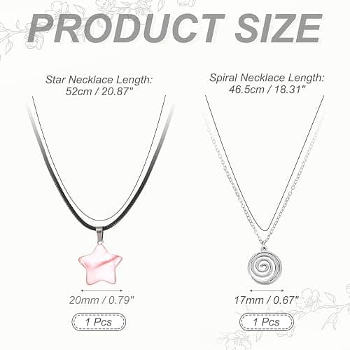 MECCANIXITY Punk Necklace Set, Spiral Star Pendant Y2K Grunge Chokers for Women Trendy Jewelry Accessories thumbnail 2