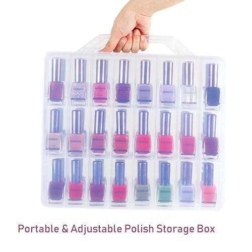 Kissbuty Universal Nail Polish Holder Organizer for 48 Bottles Adjustable Dividers Space Saver thumbnail 4