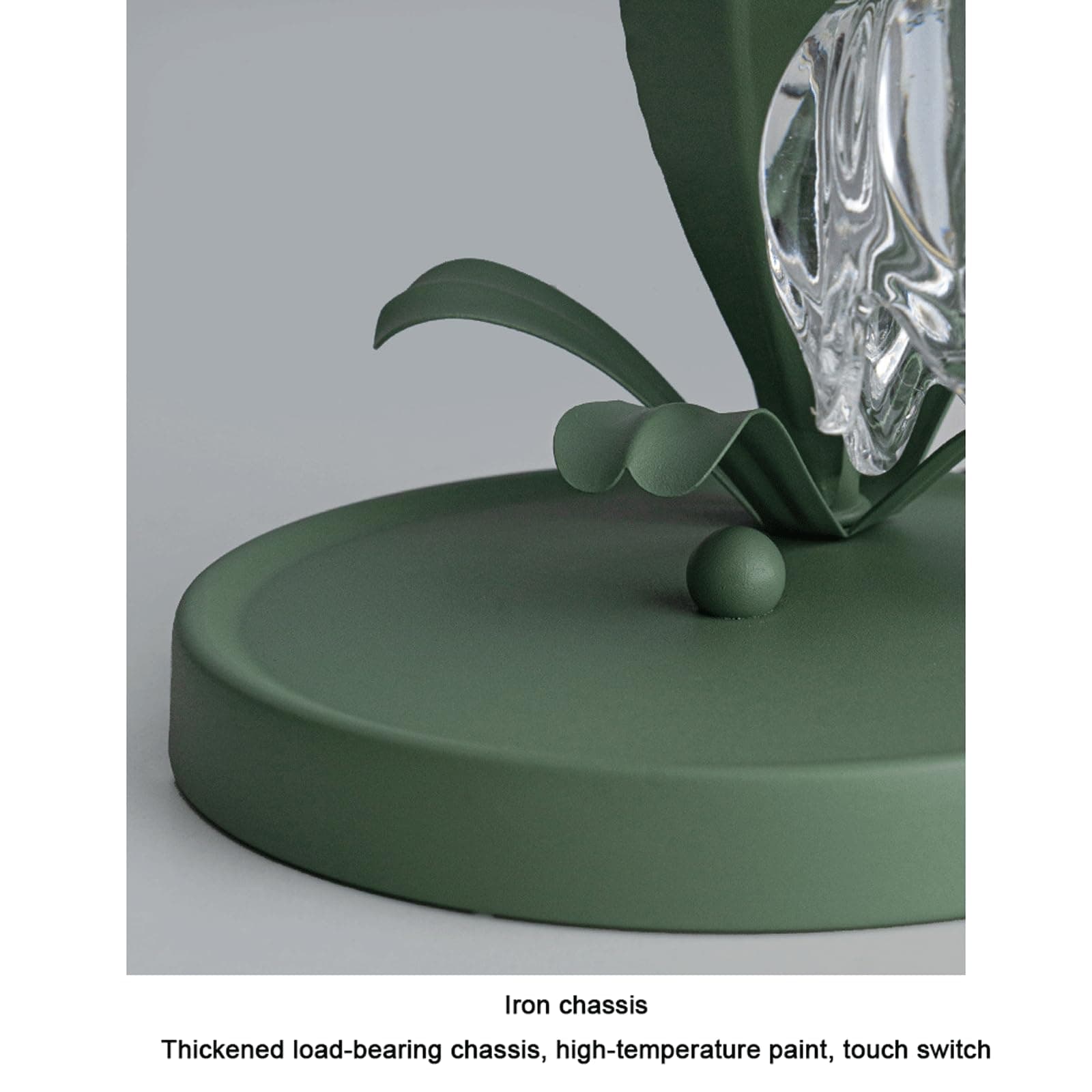 Green Tulip Table Lamp Vintage Flower Bedside Desk Lamp w/ G4 LED Bulbs Elegant Floral Bedside Lamp for Bedroom Living Room Office Reading thumbnail 5