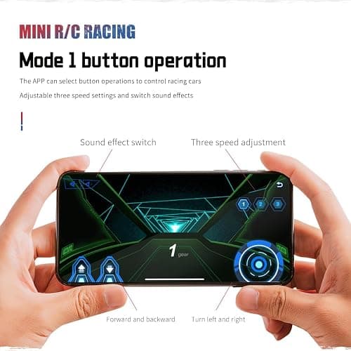 rcxperts Mini RC Drift Car for Adults, 1:58 Scale 2.4G Small Pocket Portable Micro Racing Car, Mobile APP Control Drifting Cars, Toys Gift for Adults (Blue) thumbnail 8