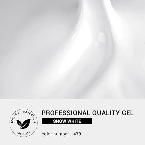 MelodySusie Thick Snow White Gel Nail Polish,15ML Soak Off UV LED White Gel Polish Christmas Gift for Women Nail Art Manicure Salon DIY Nail Design Decoration at Home-479 thumbnail 7