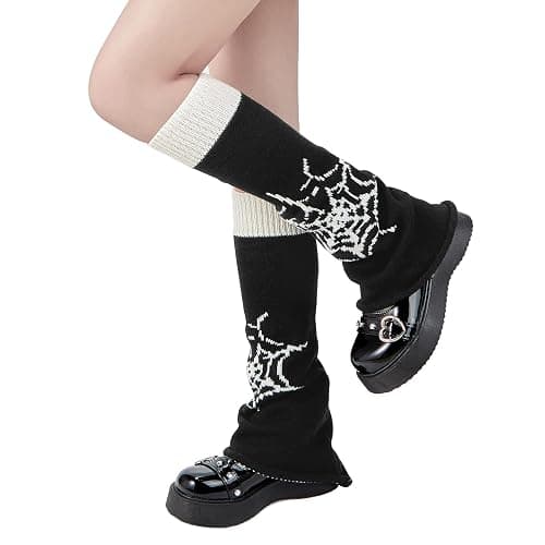 American Trends Leg Warmers Y2k Kawaii Black White Cute Leg Warmers Y2k Goth accessories for Women Girls 80s Party Sports thumbnail 4