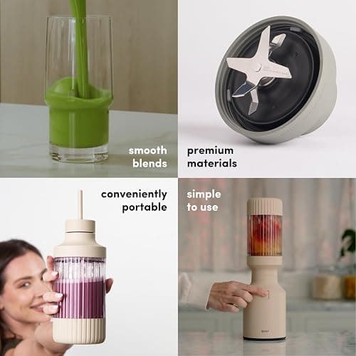 Beast Mighty 850 Plus | Premium Compact Personal Blender | Smoothies, Shakes, Dressings, Sauces | Blends Ice and Frozen Fruit | New XL Vessel | Extra Vessels, Lids and Straws | 850W (Lilac) thumbnail 7