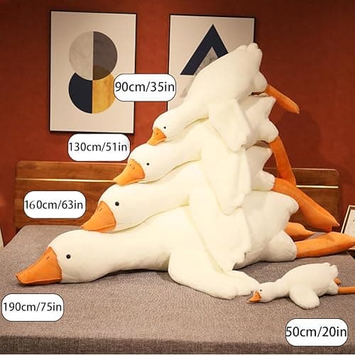 Srutirbo Giant White Goose Plush-75 in Soft Furry Swan Stuffed Animal Pillow,Huge Goose Plush Hugging Pillow Gifts for Every Age (75in) thumbnail 2
