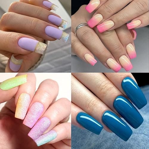 UNA GELLA Square Fake Nails 504pcs Square Gel Nail Tips Clear Press on Nails Pre-shape for Full Cover Square Nails French False Nails For Nail Extension Nail Art Home DIY 12 Sizes False Gelly Tips thumbnail 2