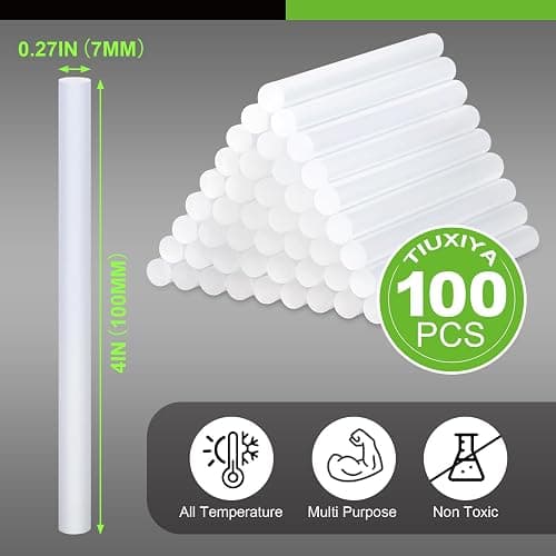 TUXIYA 100 Pack Mini Hot Glue Sticks,0.27"×4" Glue Gun Sticks | Clear Mini Glue Sticks for Hot Glue Gun, Quick Bonding for Crafting & DIY, Arts and Crafts thumbnail 3