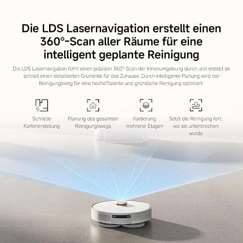 Xiaomi Robot Vacuum X20+ Saugroboter mit Absaugstation und 4L/4L Frisch- & Altwassertank - 2 rotierende, Auto-Trocknung Wischmops, Bis 280m² wischen, 6000Pa Saugkraft, LDS-Navigation, Alle Bodentypen thumbnail 15